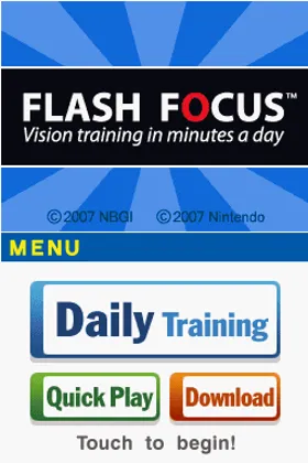 Flash Focus - Vision Training in Minutes a Day (USA) (En,Fr,Es) screen shot title